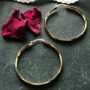 18k Gold Filled Hoops, 50mm - New, Never Worn